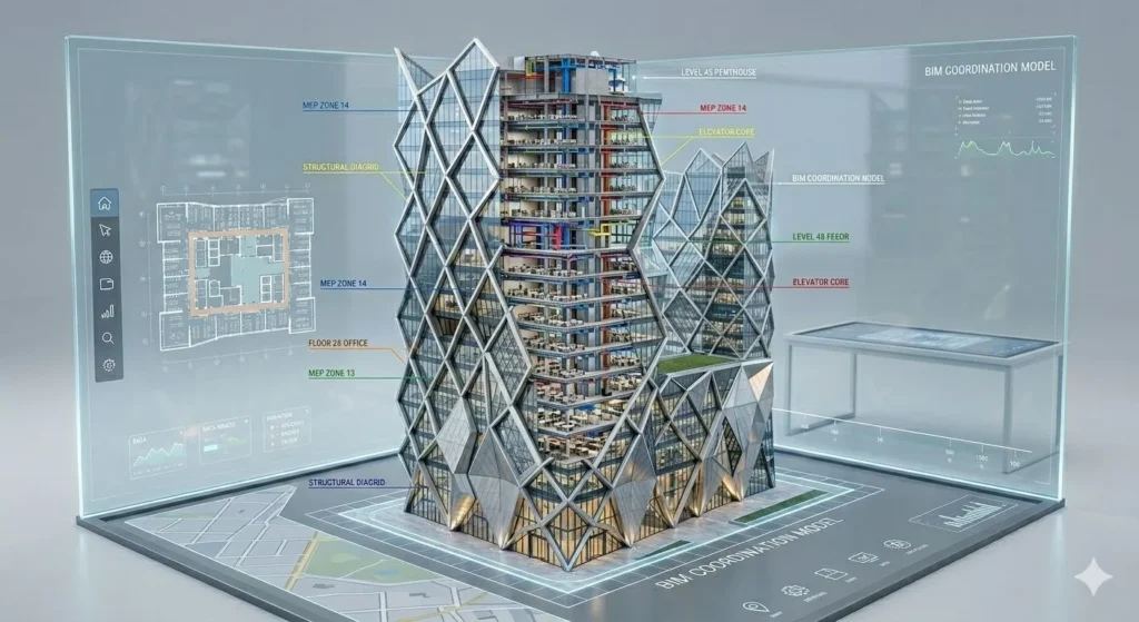 Building Information Modeling (BIM) and engineering services for accurate planning and project coordination.