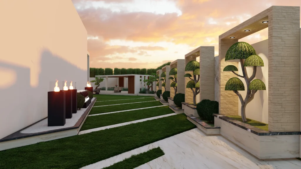 Commercial landscape architecture enhancing outdoor environments with innovative and functional designs.